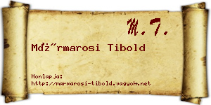 Mármarosi Tibold névjegykártya
